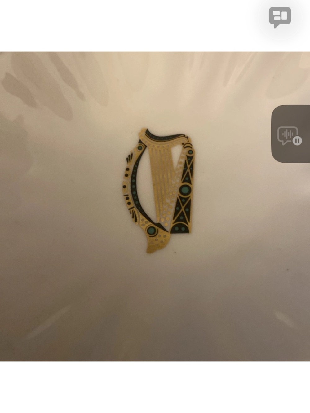 Vintage Royal Tara RTA2 Fine Bone China 10" Platter w/Dip Dish Celtic Harp